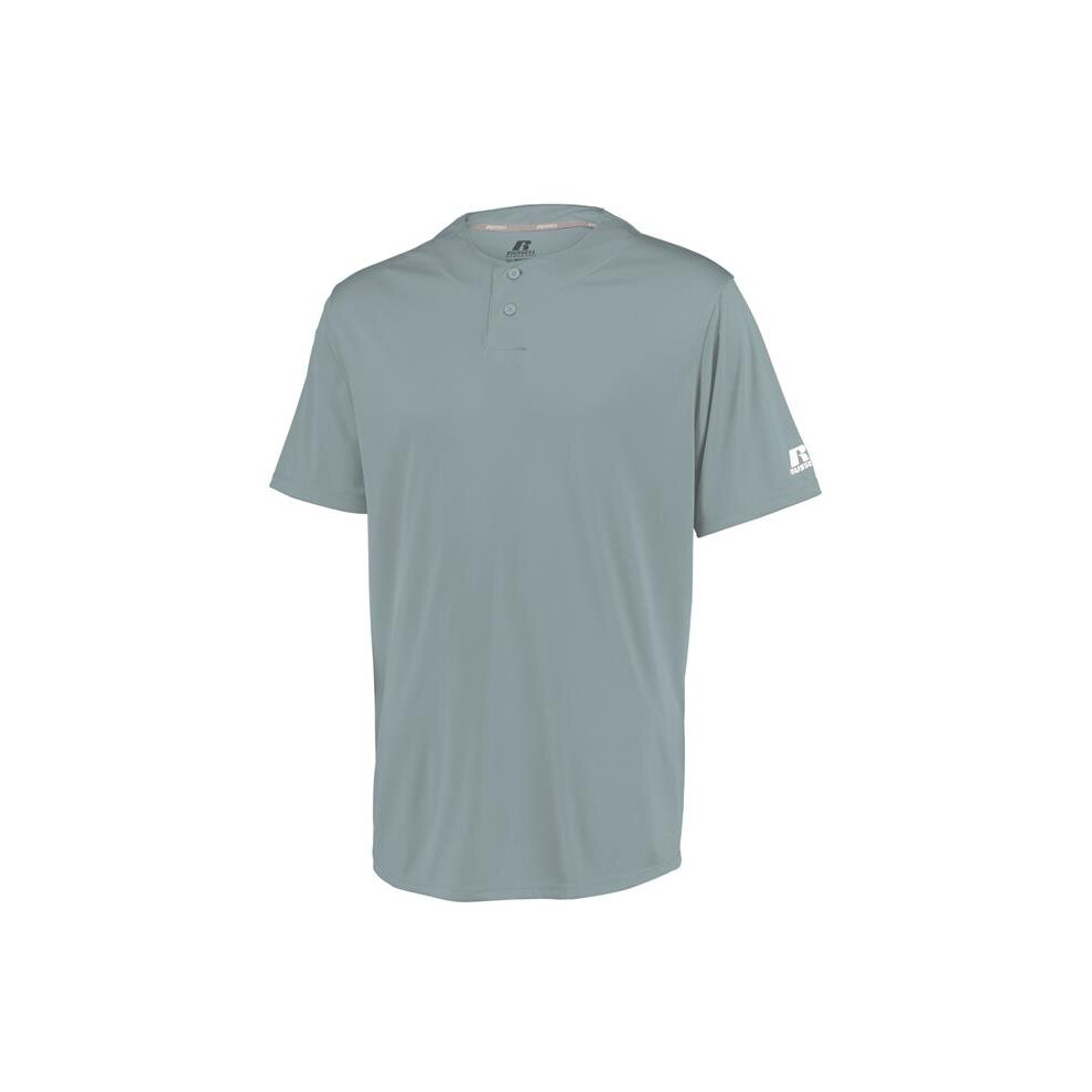 Russell 3R7x2m.bg7.m Adult Performance Two-Button Solid Jersey, Baseball - Medium Gray
