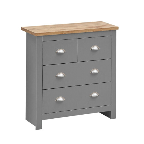 Timber Art Design UK Lisbon 3 Piece Set Wardrobe 4 Drawer Chest 1 Drawer Bedside Table Grey 2