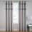 Catherine Lansfield Sequin Cluster Eyelet Curtains Silver 66" x 90" 1