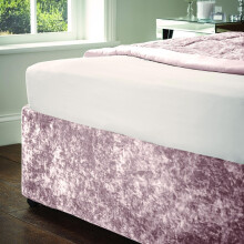 Crushed Velvet Divan Base Wrap Blush King