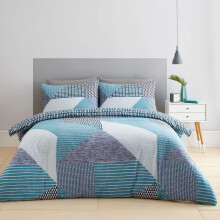 Catherine Lansfield Larsson Geo Duvet Cover Set Teal King Size