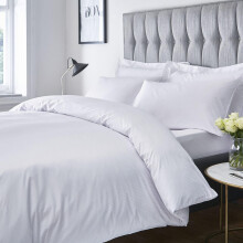 Satin Stripe 300 TC Premium Duvet Cover White Double