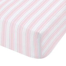 Check and Stripe Fitted Sheet Pink Double