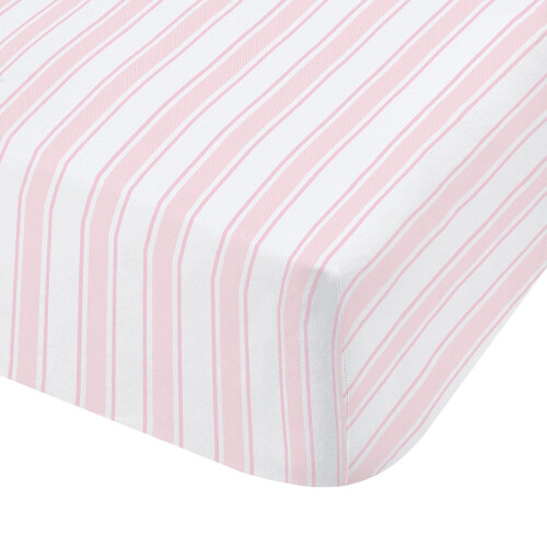 Check and Stripe Fitted Sheet Pink Double