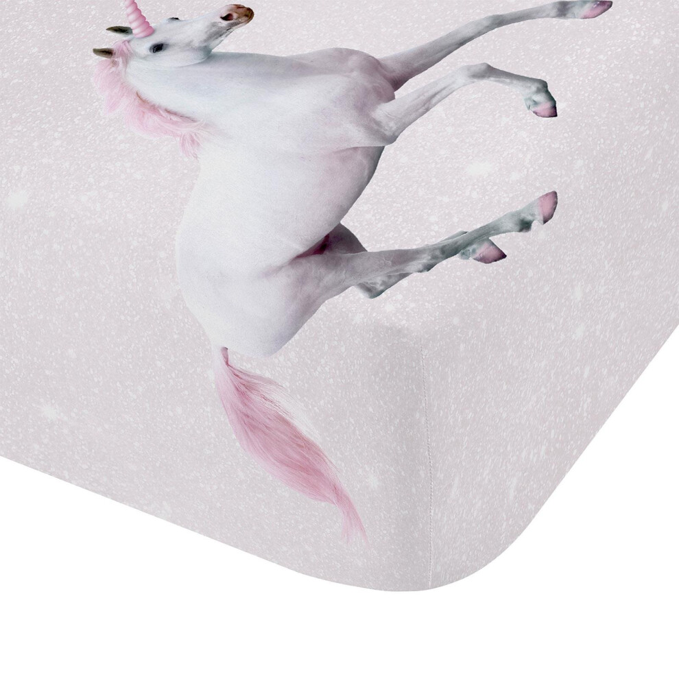 Enchanted Unicorn Fitted Sheet Pink Single