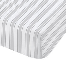 Check and Stripe Fitted Sheet Grey Single