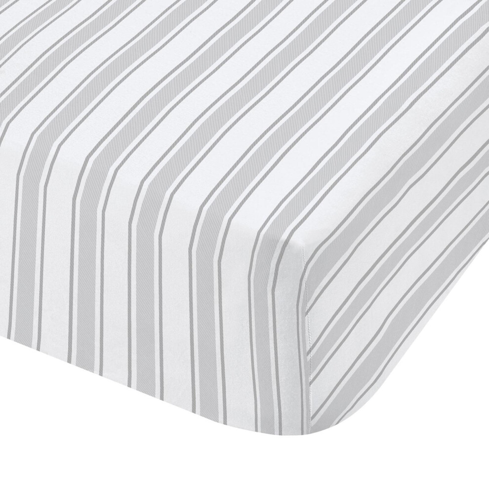 Bianca Grey Check And Stripe Fitted Sheet Single