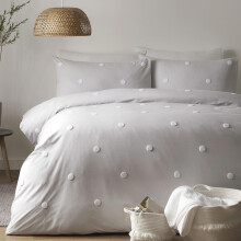 Dot Garden 100% Cotton Duvet Cover Silver Super King