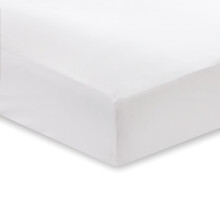 400TC Cotton Sateen Fitted Sheet White Super King