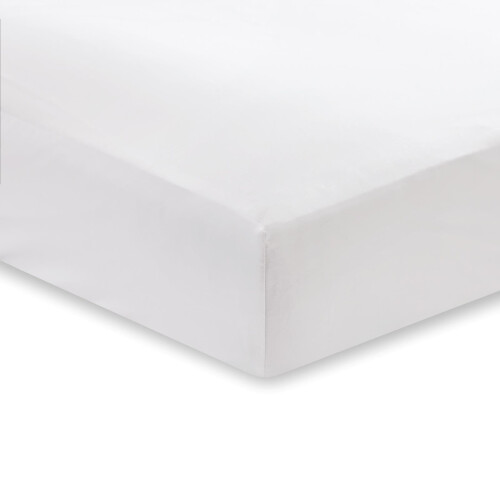 400TC Cotton Sateen Fitted Sheet White Super King