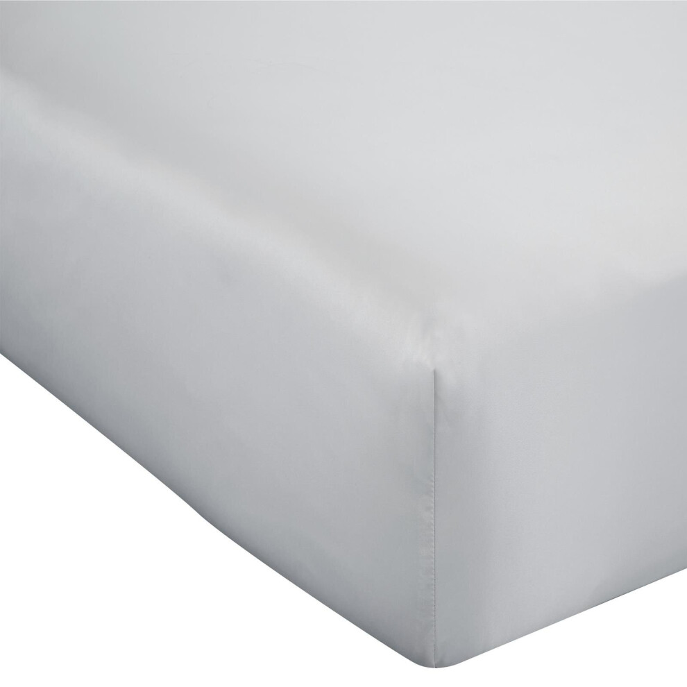 Silky Soft Satin Fitted Sheet Silver King