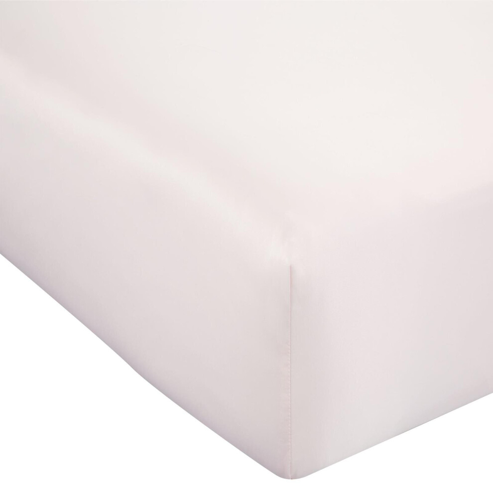 Catherine Lansfield Silky Soft Satin Fitted Sheet Blush Single