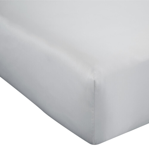 Catherine Lansfield Silky Soft Satin Fitted Sheet Silver Double