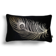 LLB Dandy Velvet Filled Cushion 30cm x 50cm Black