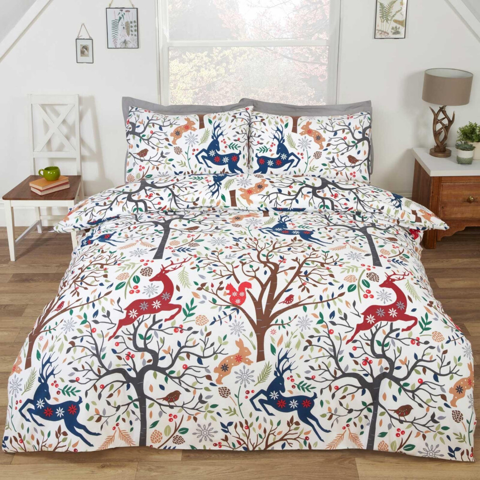 Rapport Home - Double Duvet Set - Polycotton - Skandi Stag Design - Image 5