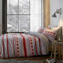 Catherine Lansfield So Soft Velvet Touch Fairisle Geometric Double Duvet Set