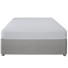 Serene Plain Dye 32cm Fitted Sheet Silver Single
