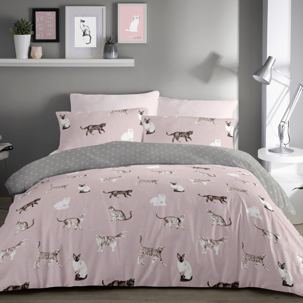 Cats Duvet Cover Blush King