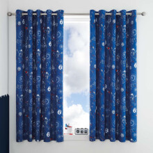Space Adventure Eyelet Curtains Black 66" x 72"