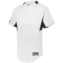 Holloway 221224.226.L Youth Game7 Two-Button Baseball Jersey, White & Black - Large