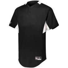 Holloway 221224.420.M Youth Game7 Two-Button Baseball Jersey, Black & White - Medium