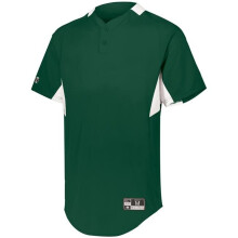 Holloway 221224.436.M Youth Game7 Two-Button Baseball Jersey, Forest & White - Medium