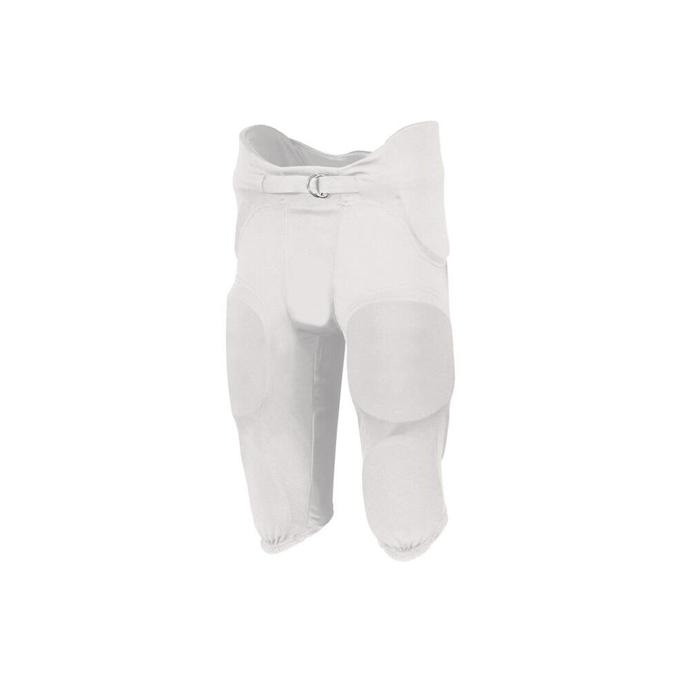 Russell F25PFW.WHI.M Youth Integrated 7 Piece Pad Pant, White - Medium