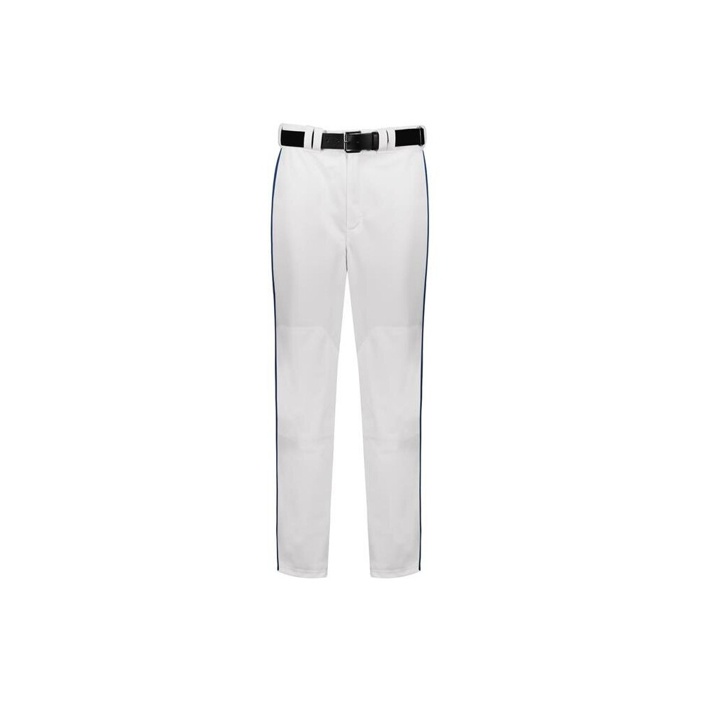 Russell R11LGM.WNA.M Adult Piped Diamond Series 2.0 Baseball Pant, White & Navy - Medium