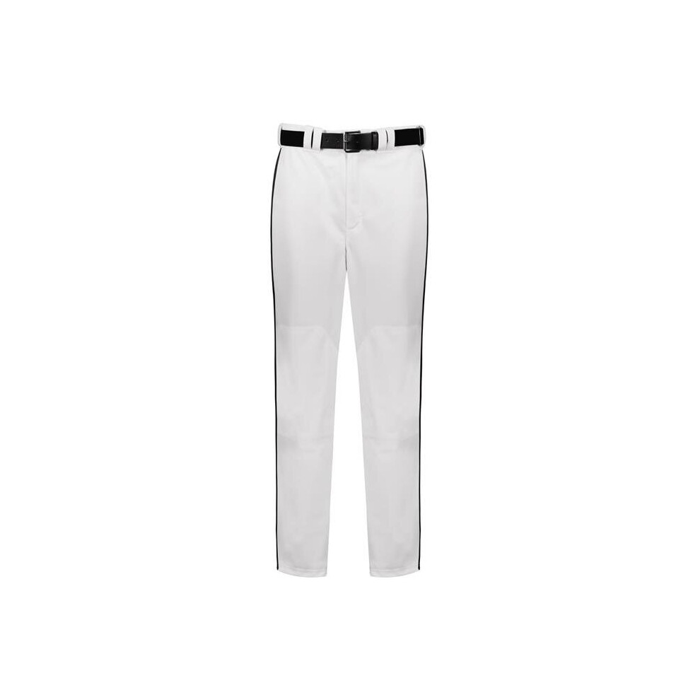 Russell R11LGM.WBK.M Adult Piped Diamond Series 2.0 Baseball Pant, White & Black - Medium