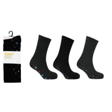 (Black Multi Dotted) Mens Socks 6 12 Pairs Casual Work Sports Cotton Rich Designer Sock