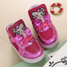 (Red, UK 10) Girls Kids Children Shoes LED Light Shoes Trainers