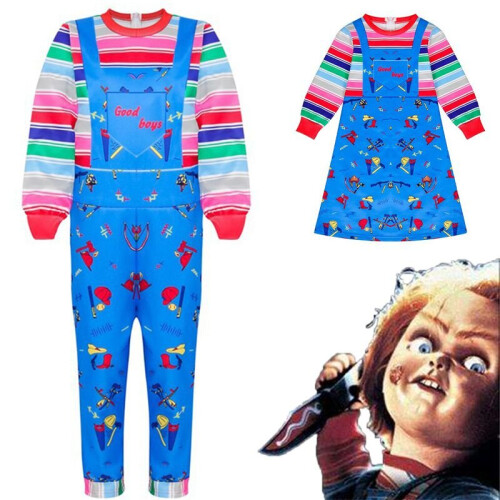 Chucky Costume Halloween Kid Boys Girls Fancy Dress Outfit