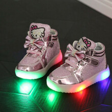 (Pink, UK 10) Girls Kids Children Shoes LED Light Shoes Trainers
