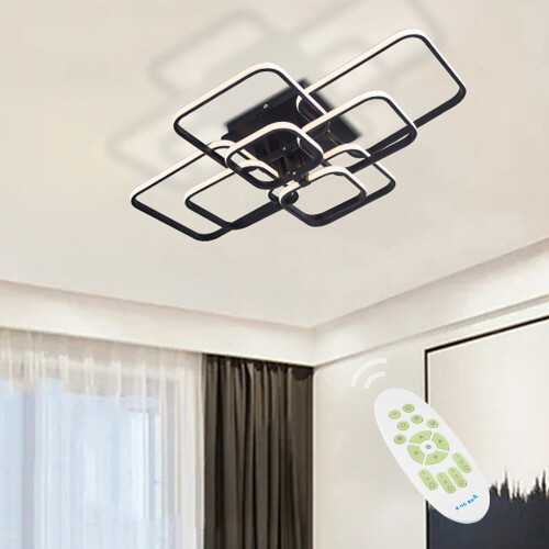 Living And Home (8 Head, Dimmable) Modern LED Ceiling Light Square Chandelier Lamp Bedroom Light