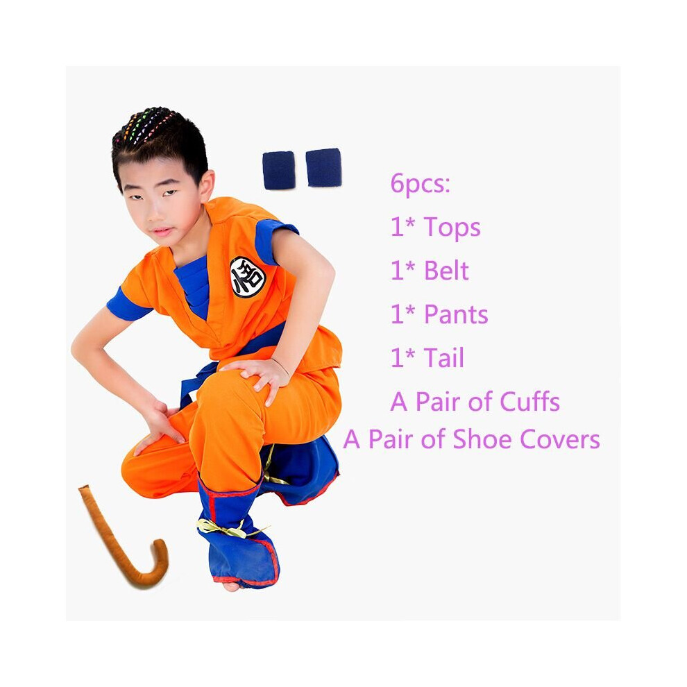 (6pcs/Set, L(140-155cm)) Children's Dragon Ball Z Cosplay Costume Party Costume