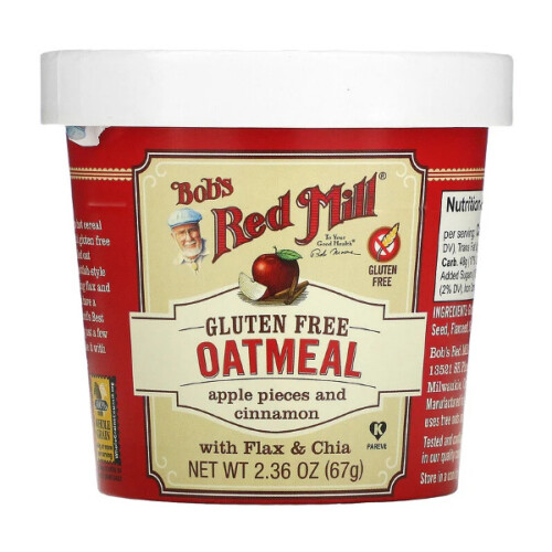 Bob's Red Mill, Oatmeal Cup, Apple Pieces and Cinnamon, 1 x 67g