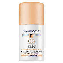 Pharmaceris F Coverage-Correction, delikatny fluid intensywnie kryjący, 03 Bronze, SPF20, 30 ml