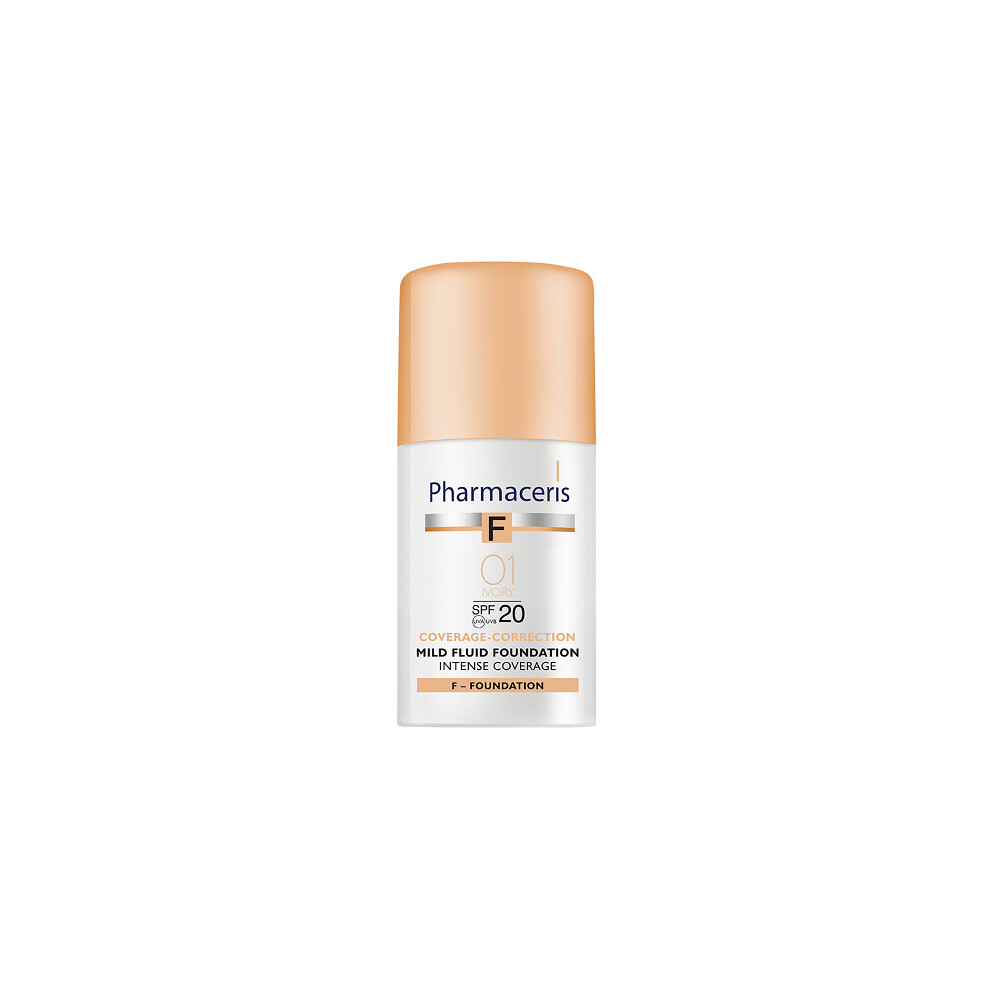 Pharmaceris F Coverage-Correction, delikatny fluid intensywnie kryjÄcy, 01 Ivory, SPF20, 30 ml