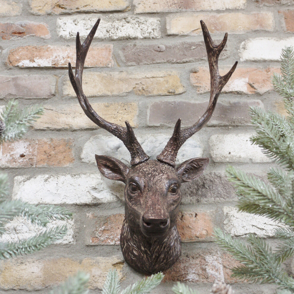 Resin Reindeer Deer Stags Antlers Head Wall Mounted Large Sculpture-image-OPC-P87R6WK-NEW