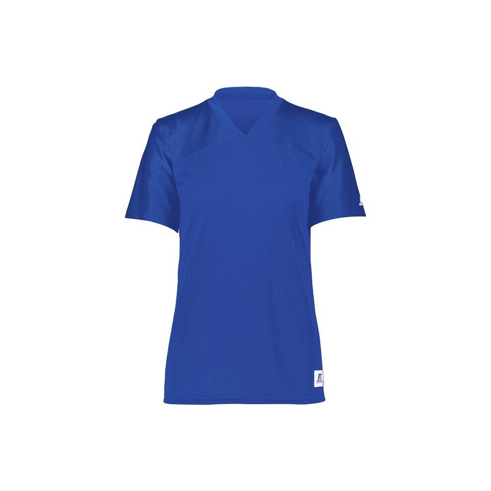 Russell R0593X.ROY.S Ladies Solid Flag Football Jersey, Royal - Small