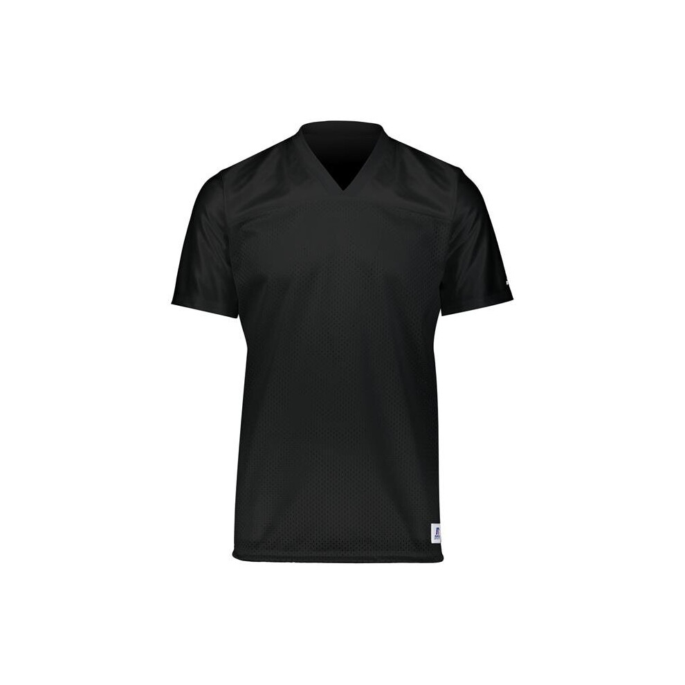 Russell R0593M.BLK.M Adult Solid Flag Football Jersey, Black - Medium