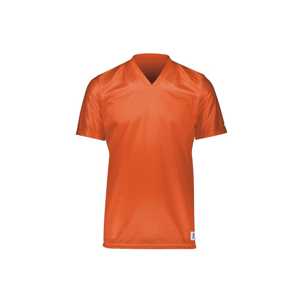 Russell R0593m.bor.l Adult Solid Flag Football Jersey, Burnt - Large Orange