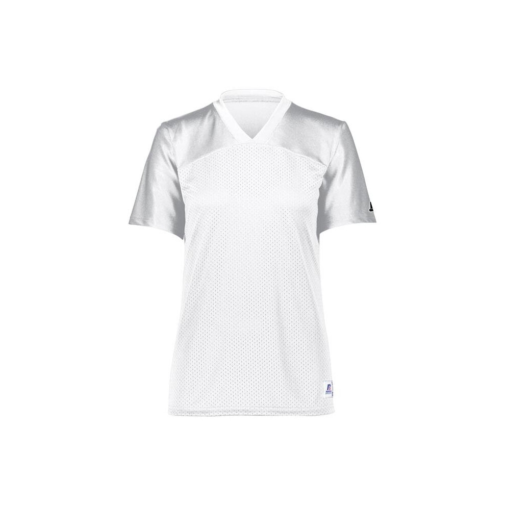 Russell R0593X.WHI.S Ladies Solid Flag Football Jersey, White - Small