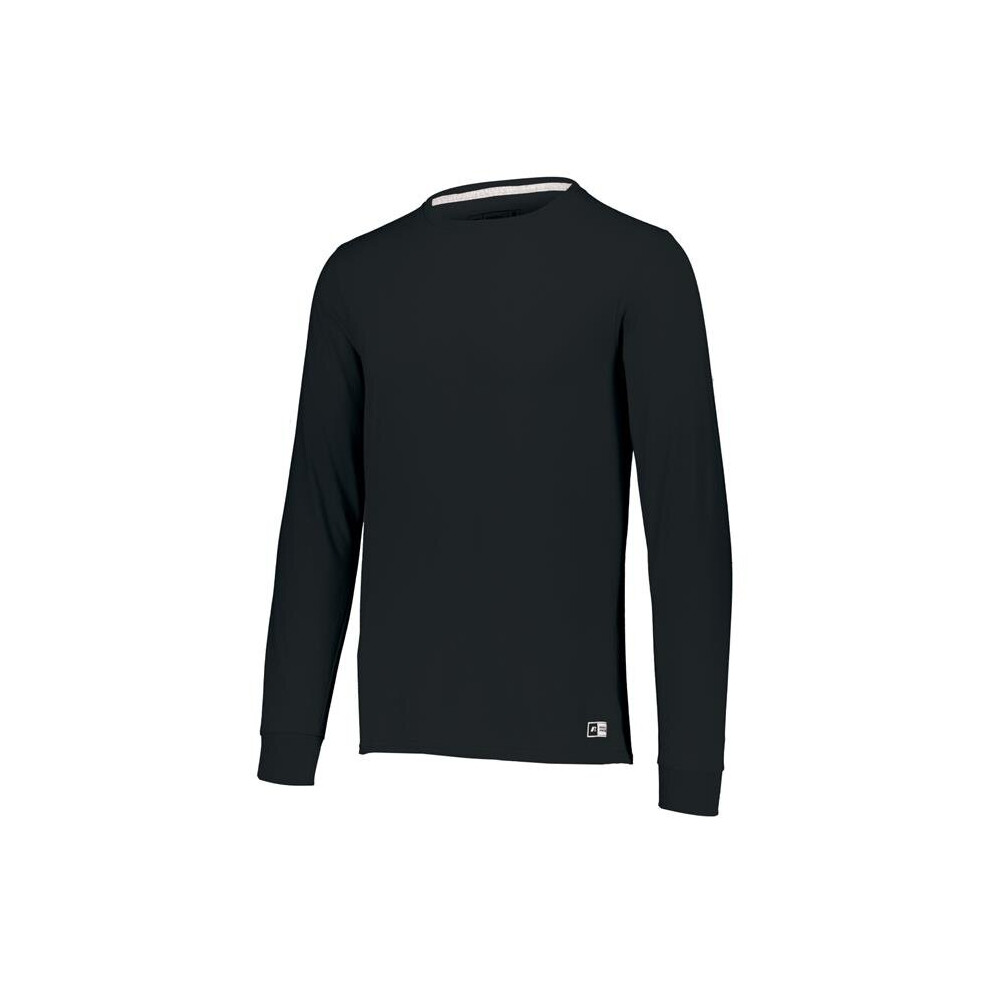 Russell 64LTTM.BLK.3XL Adult Essential Long Sleeve T-Shirt, Black - 3XL