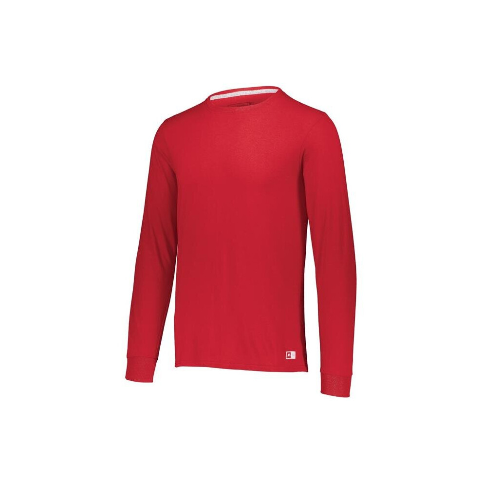 Russell 64LTTM.TRR.XL Adult Essential Long Sleeve T-Shirt, True Red - Extra Large