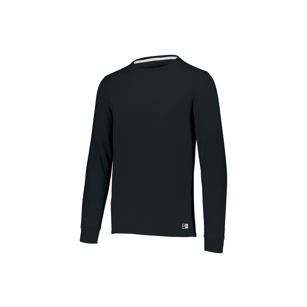 Russell 64LTTM.BLK.M Adult Essential Long Sleeve T-Shirt, Black - Medium