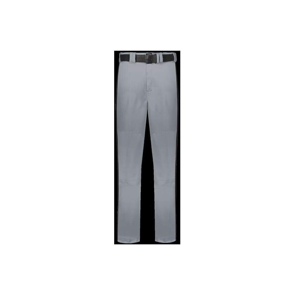 Russell R14DBM.B9B.M Adult Piped Change Up Baseball Pant, Baseball Gray & Black - Medium