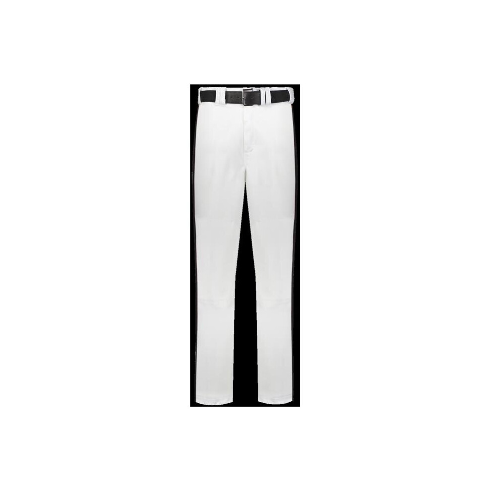 Russell R14DBM.WBK.XL Adult Piped Change Up Baseball Pant, White & Black - Extra Large