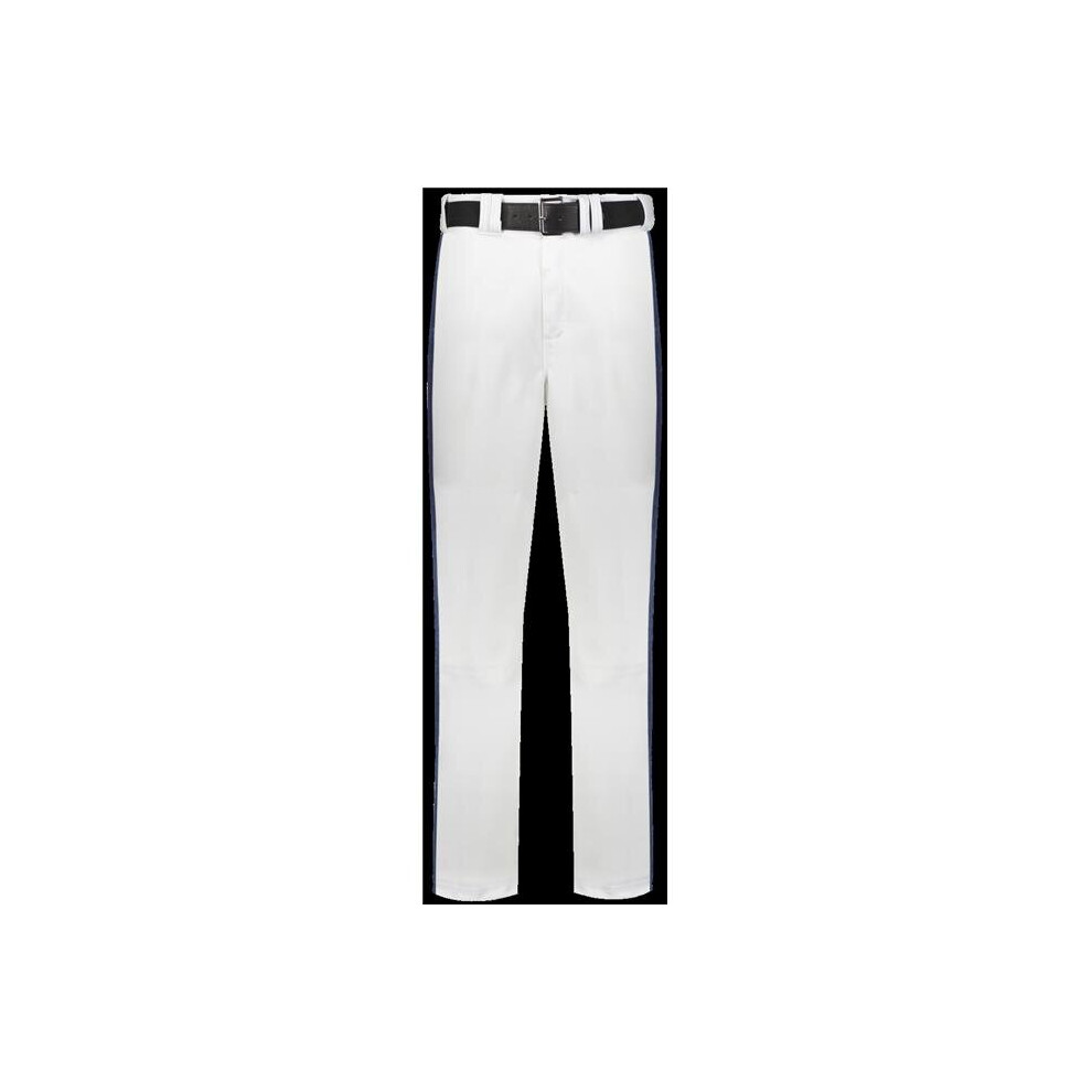 Russell R14DBM.WNA.2XL Adult Piped Change Up Baseball Pant, White & Navy - 2XL