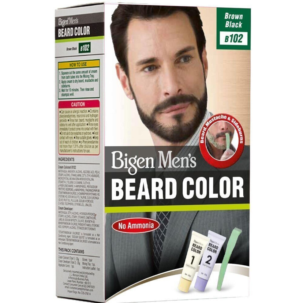 (Beard B102 Brown Black) Bigen Speedy, Bigen Men Speedy Hair Dye/Colour, Bigen Mens Beard Colour/Dye